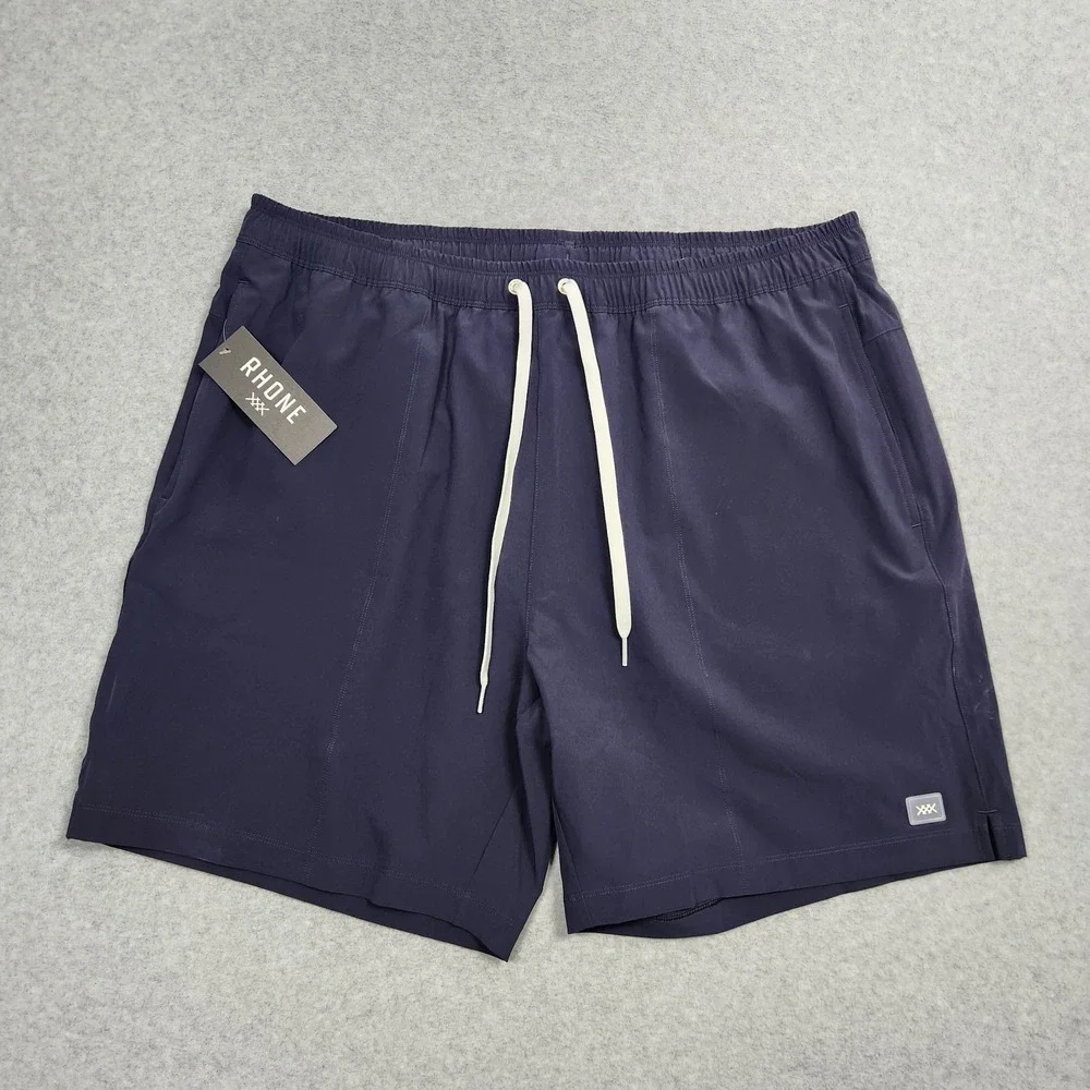 Rhone Swim Trunks Mens XXL R&R Blue True Navy Lined Drawstrings Stretch NEW